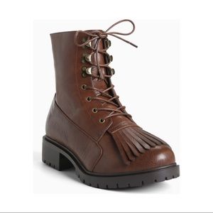 Tassel-Toe Combat Boots (wide width)